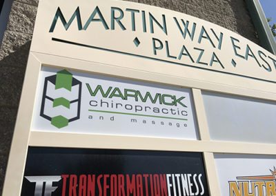 warwick chiropratica entrance sign