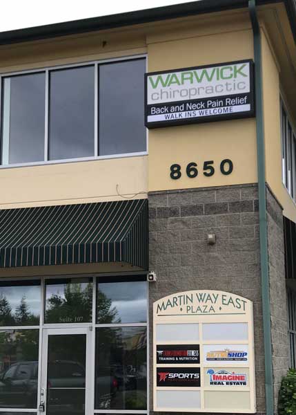 Warwick chiropractic in Martin way east plaza