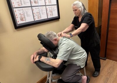 Patient being massaged at Warwick Chiropractic & Massage